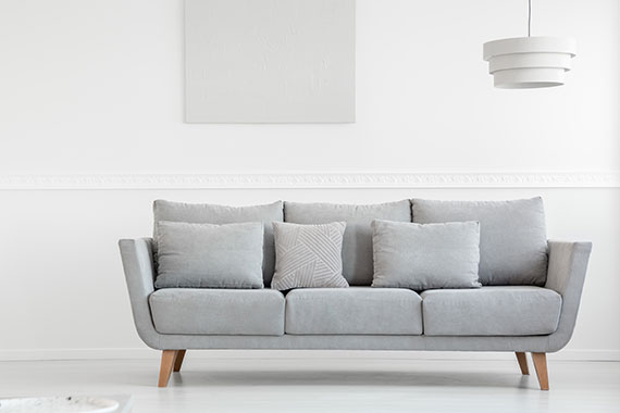Plain grey couch photo